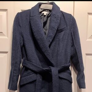 TOPSHOP Manhattan Belted Wool Blend Coat Size 2